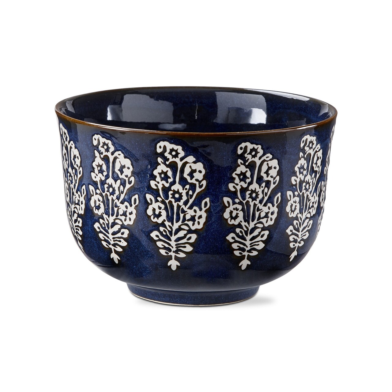 Cottage Reactive Block Serve Bowl - 84oz Ceramic Serving Bowl, Blue Multi, Dishwasher Safe, 6" H x 8.5" L x 8.5" W